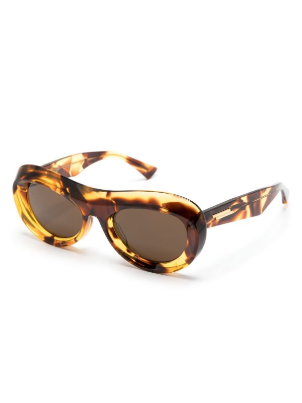 Bottega Veneta Eyewear Brown Oval-frame Sunglasses | Browns Sunglasses