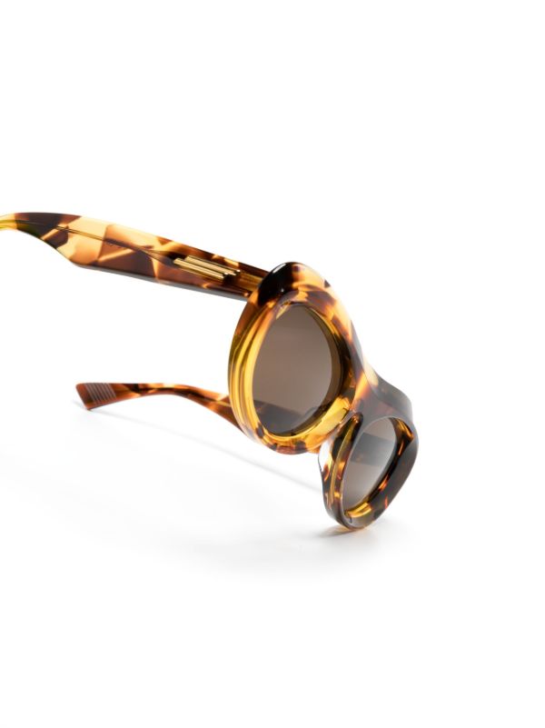 Bottega Veneta Eyewear Brown Oval-frame Sunglasses | Browns Sunglasses