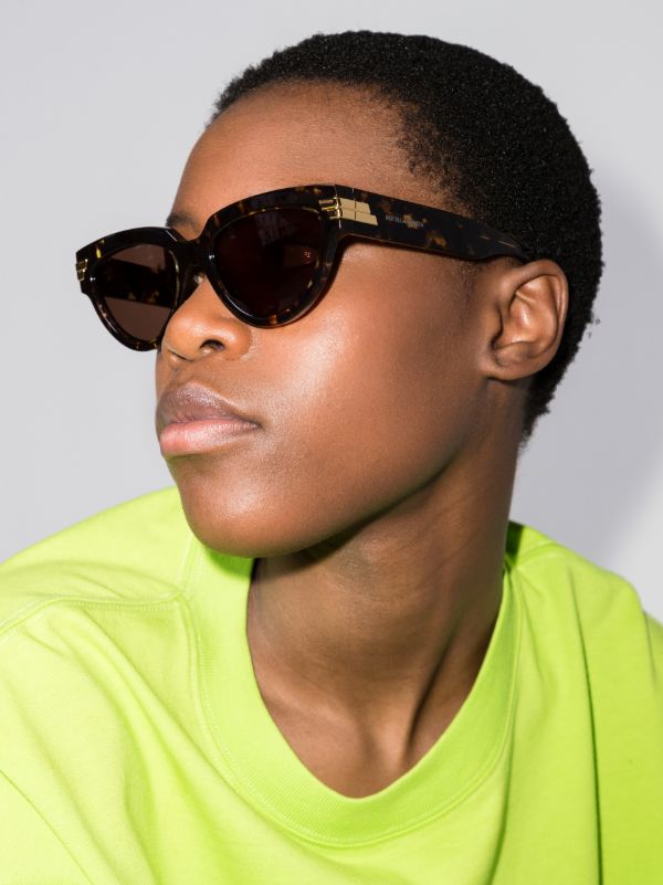 Bottega Veneta Eyewear Brown Oversized Cat Eye Sunglasses | Browns Sunglasses