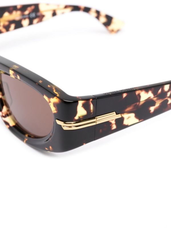 Bottega Veneta Eyewear Brown Tortoiseshell Cat Eye Sunglasses | Browns Sunglasses