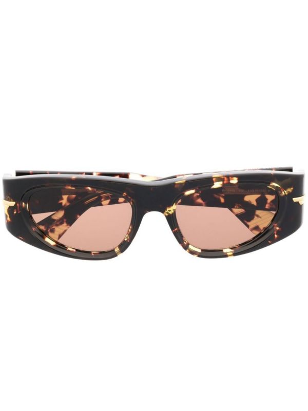 Bottega Veneta Eyewear brown tortoiseshell cat eye sunglasses | Browns Sunglasses
