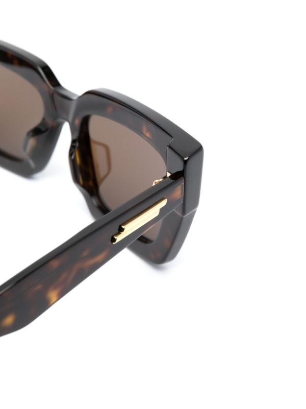Bottega Veneta Eyewear Brown Tortoiseshell-Effect Sunglasses | Browns Sunglasses