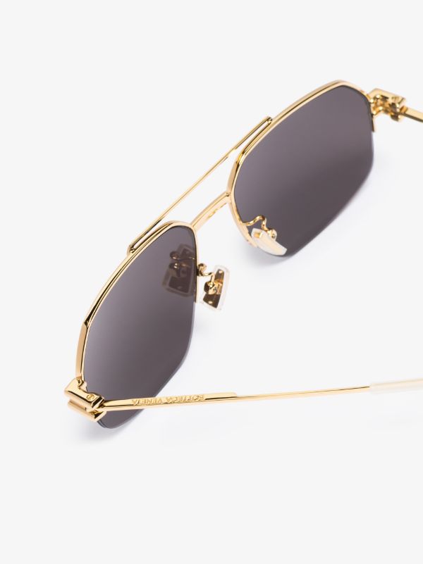 Bottega Veneta Eyewear Gold-tone Bond Aviator-style Sunglasses | Browns Sunglasses