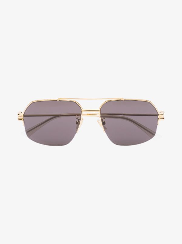 Bottega Veneta Eyewear gold-tone Bond aviator-style sunglasses | Browns Sunglasses