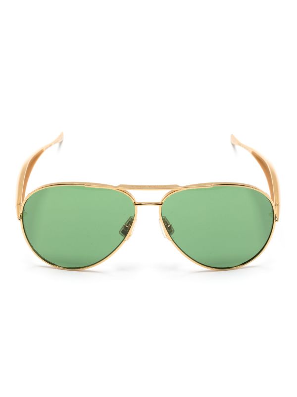 Bottega Veneta Eyewear Gold-Tone Sardine Pilot-Frame Sunglasses | Browns Sunglasses