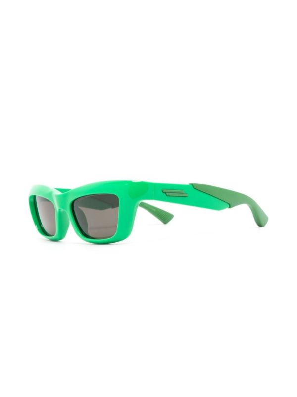 Bottega Veneta Eyewear Green Sport Rectangle Sunglasses | Browns Sunglasses