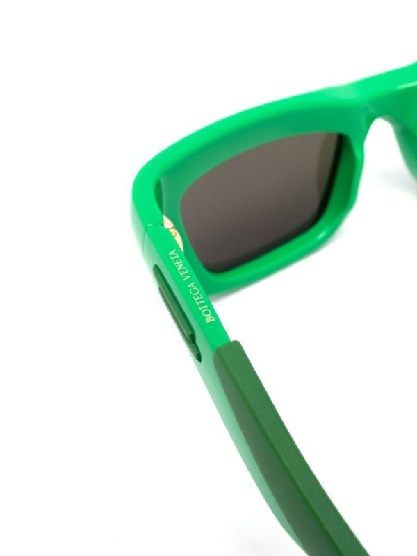 Bottega Veneta Eyewear Green Sport Rectangle Sunglasses | Browns Sunglasses