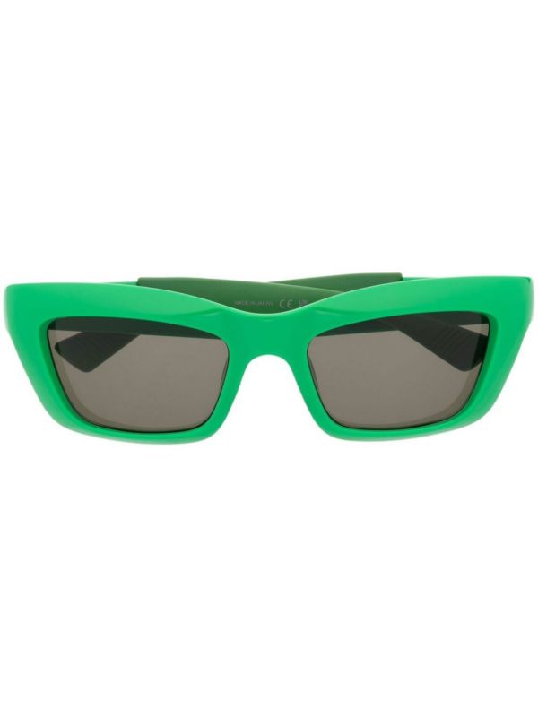 Bottega Veneta Eyewear green Sport rectangle sunglasses | Browns Sunglasses