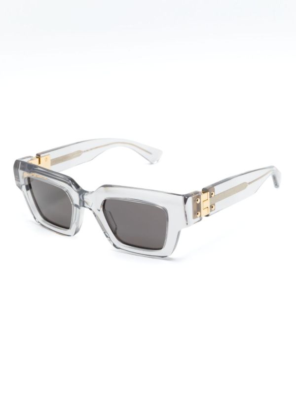 Bottega Veneta Eyewear Grey Hinge Square-frame Sunglasses | Browns Sunglasses