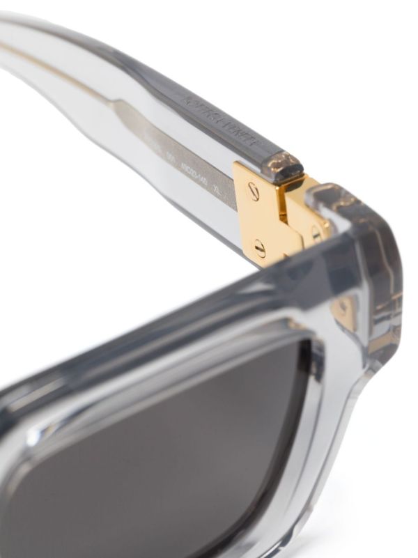 Bottega Veneta Eyewear Grey Hinge Square-frame Sunglasses | Browns Sunglasses