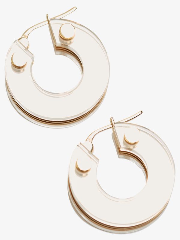 Bottega Veneta Gold-Plated Bolt Hoop Earrings | Browns Earrings