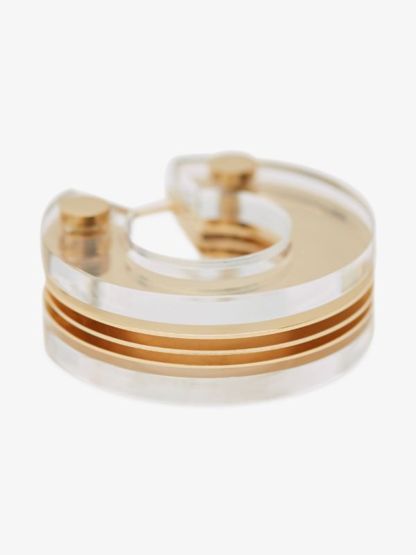 Bottega Veneta Gold-Plated Bolt Hoop Earrings | Browns Earrings