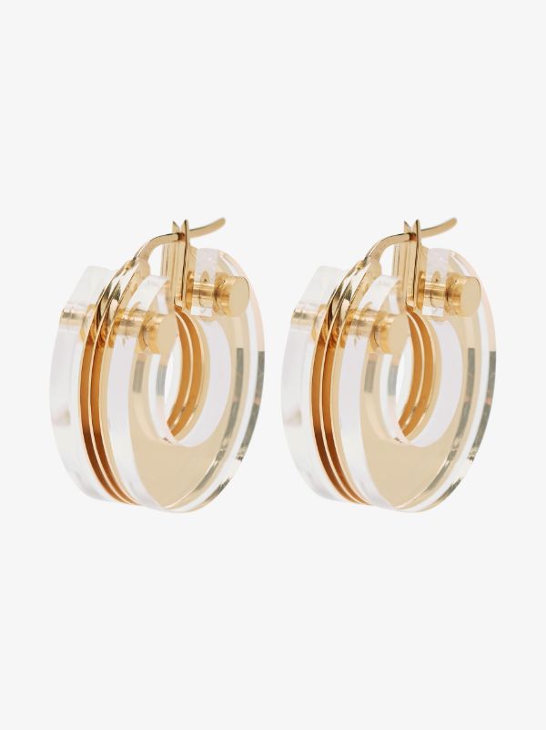Bottega Veneta Gold-Plated Bolt Hoop Earrings | Browns Earrings