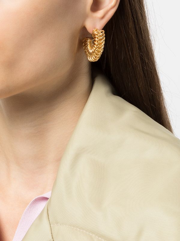 Bottega Veneta Gold-plated Disk Hoops Earrings | Browns Earrings
