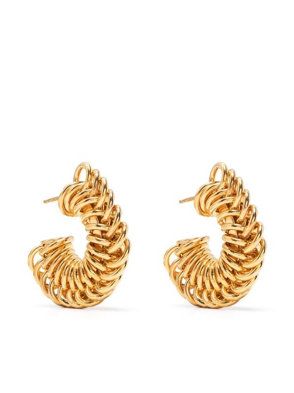 Bottega Veneta Gold-plated Disk hoops earrings | Browns Earrings