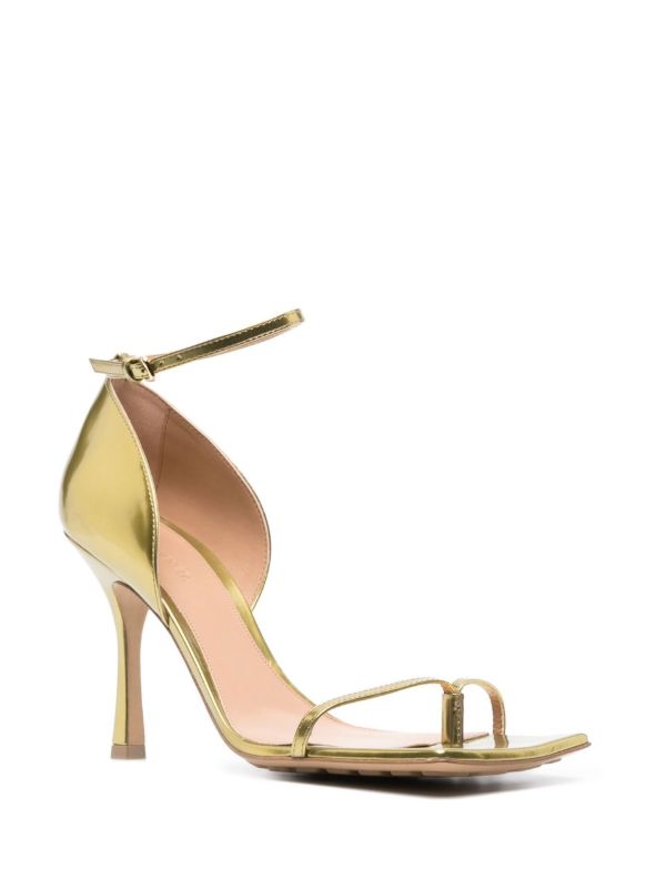 Bottega Veneta Gold Stretch 90 Leather Sandals | Browns Sandals