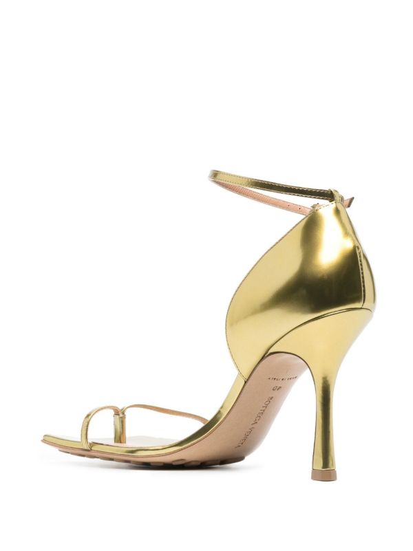 Bottega Veneta Gold Stretch 90 Leather Sandals | Browns Sandals