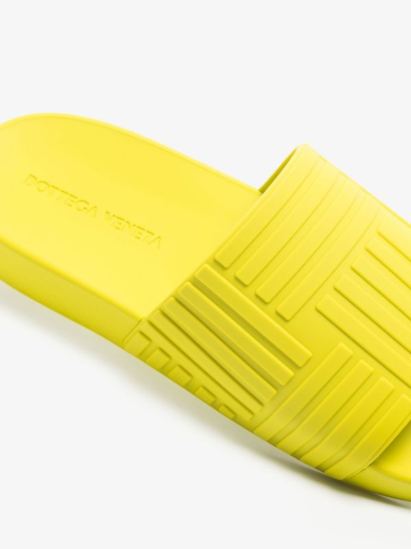 Bottega Veneta Green Embossed Rubber Slides | Browns Sandals