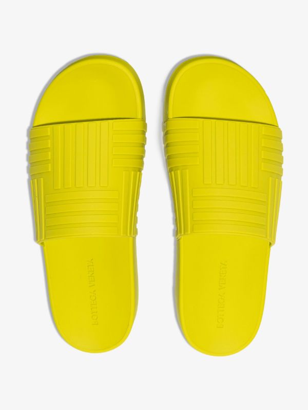 Bottega Veneta Green Embossed Rubber Slides | Browns Sandals