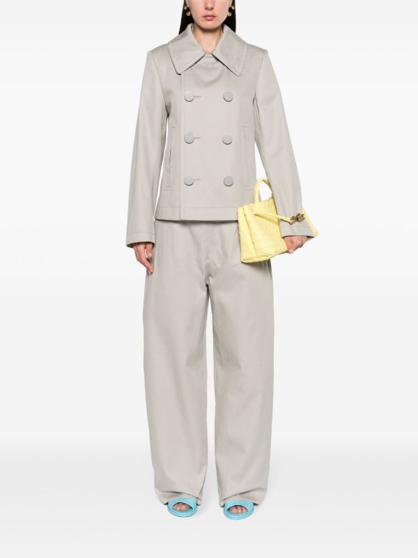 Bottega Veneta Grey Wide-Leg Cotton Trousers | Browns Wide-Leg Pants
