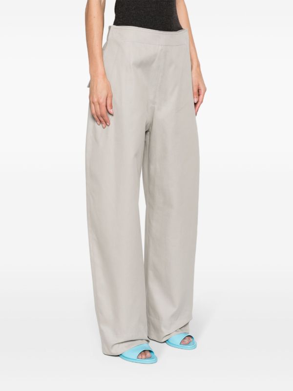 Bottega Veneta Grey Wide-Leg Cotton Trousers | Browns Wide-Leg Pants