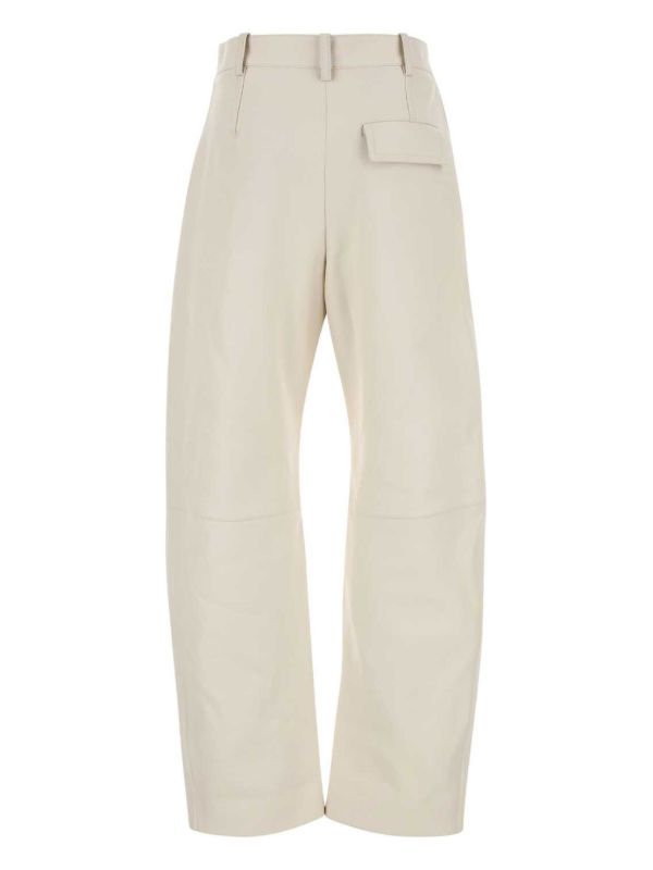 Bottega Veneta Leather Rounded-Leg Trousers | Browns Straight-Leg Pants