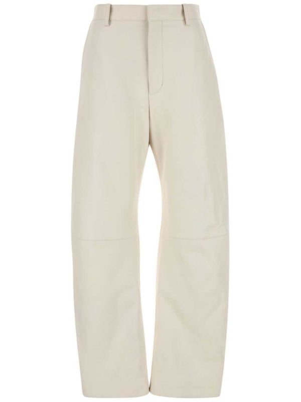 Bottega Veneta Leather Rounded-Leg Trousers | Browns Straight-Leg Pants