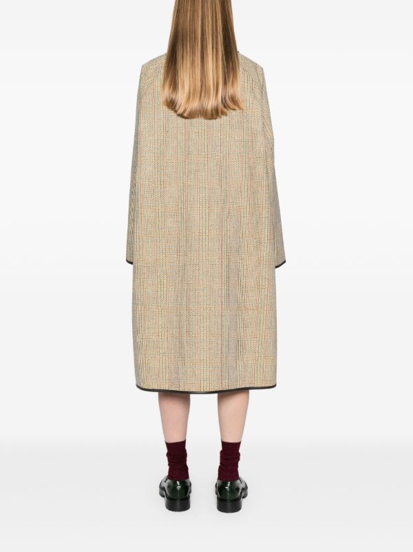 Bottega Veneta Neutral Prince Of Wales Coat | Browns Single Breasted Coats