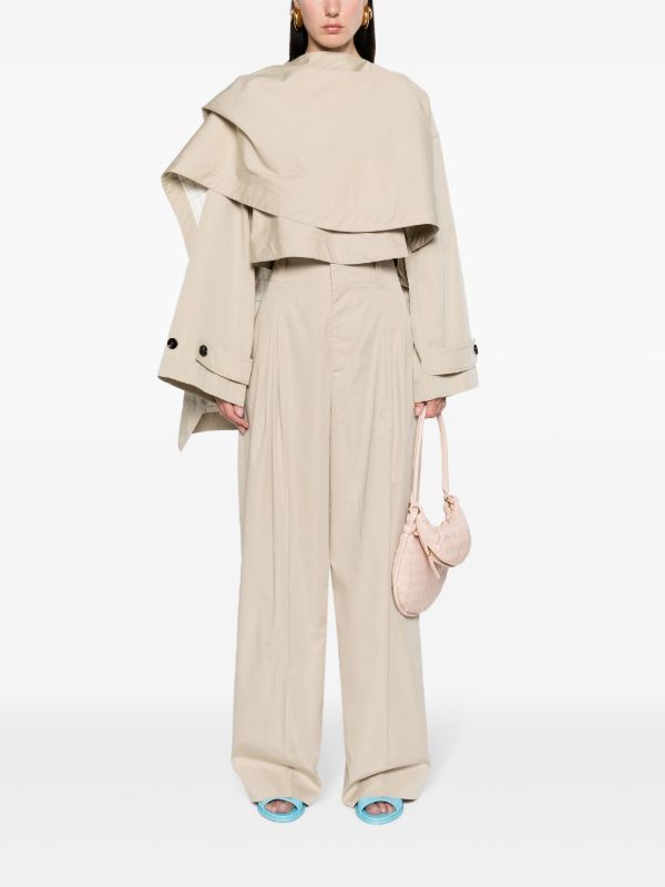 Bottega Veneta Neutral Tailored Wide-Leg Trousers | Browns Slacks