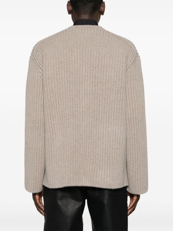 Bottega Veneta Neutral V-neck Knit Cardigan | Browns Cardigans