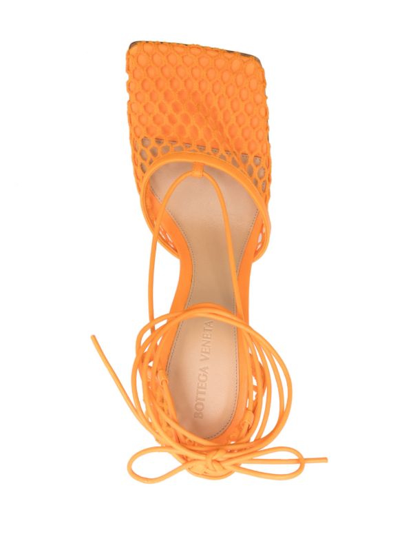 Bottega Veneta Orange Stretch 90 Mesh Pumps | Browns Pumps