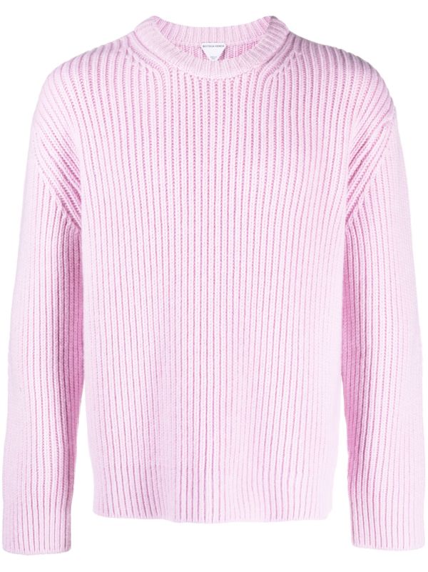 Bottega Veneta Pink Ribbed-Knit Sweater | Browns Knitted Sweaters