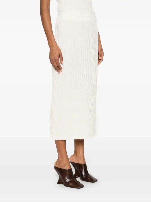Bottega Veneta Ribbed Wool Midi Skirt | Browns Pencil Skirts