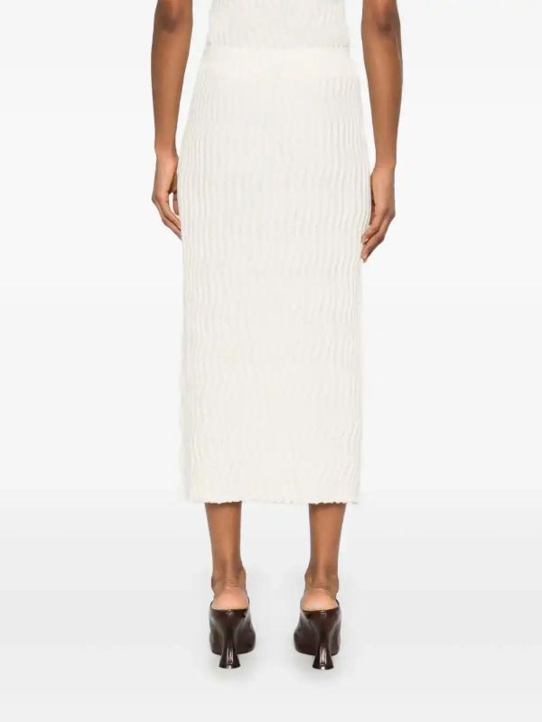Bottega Veneta Ribbed Wool Midi Skirt | Browns Pencil Skirts