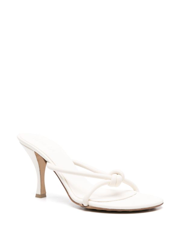 Bottega Veneta White Blink 80 Leather Mules | Browns Mules