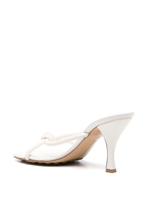 Bottega Veneta White Blink 80 Leather Mules | Browns Mules