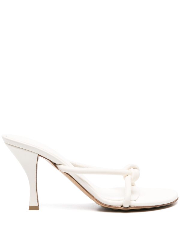 Bottega Veneta White Blink 80 Leather Mules | Browns Mules