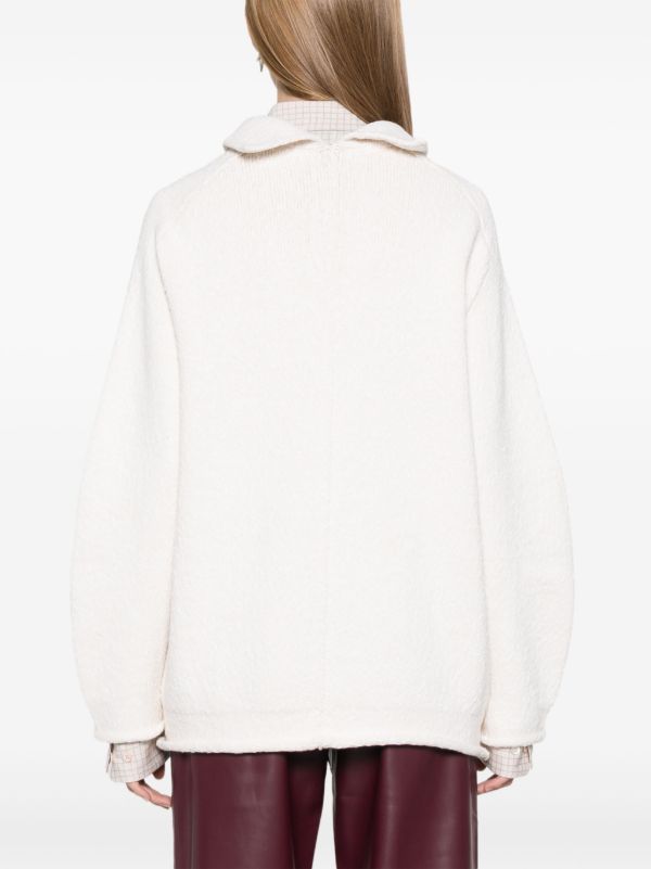 Bottega Veneta White Knitted Sweater | Browns Knitted Sweaters