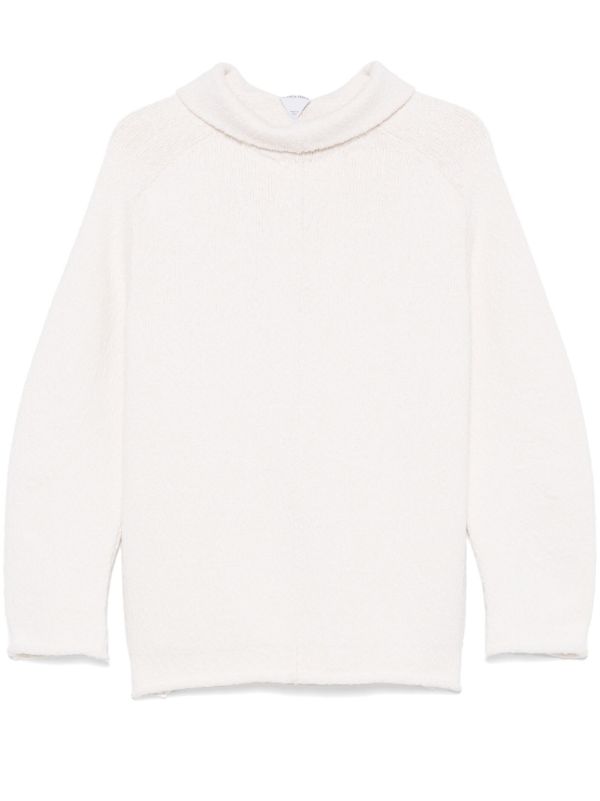 Bottega Veneta White Knitted Sweater | Browns Knitted Sweaters