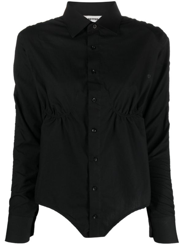 BETTTER Black Cotton Bodysuit | Browns Shirts