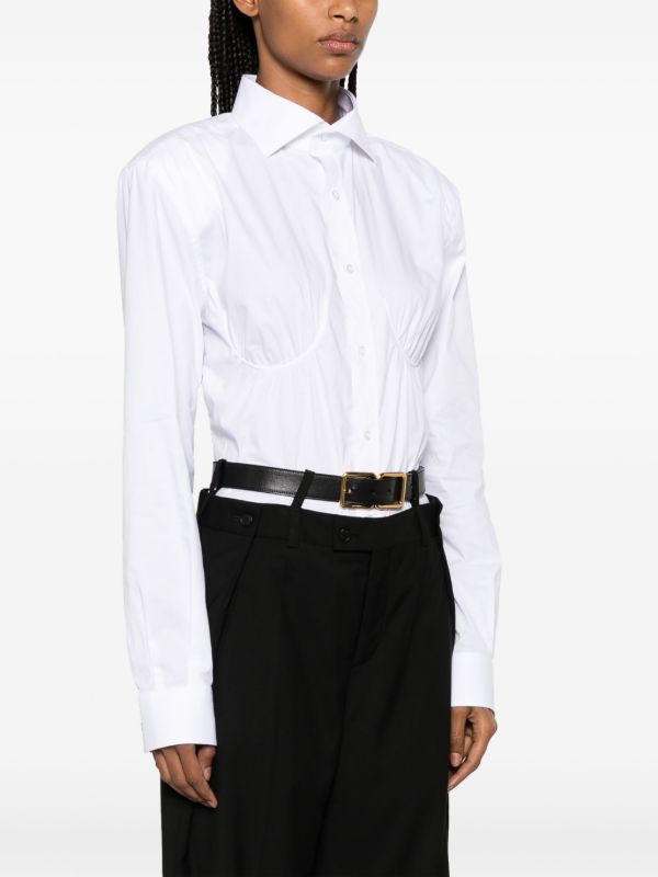 BETTTER White Cotton Bodysuit | Browns Shirts