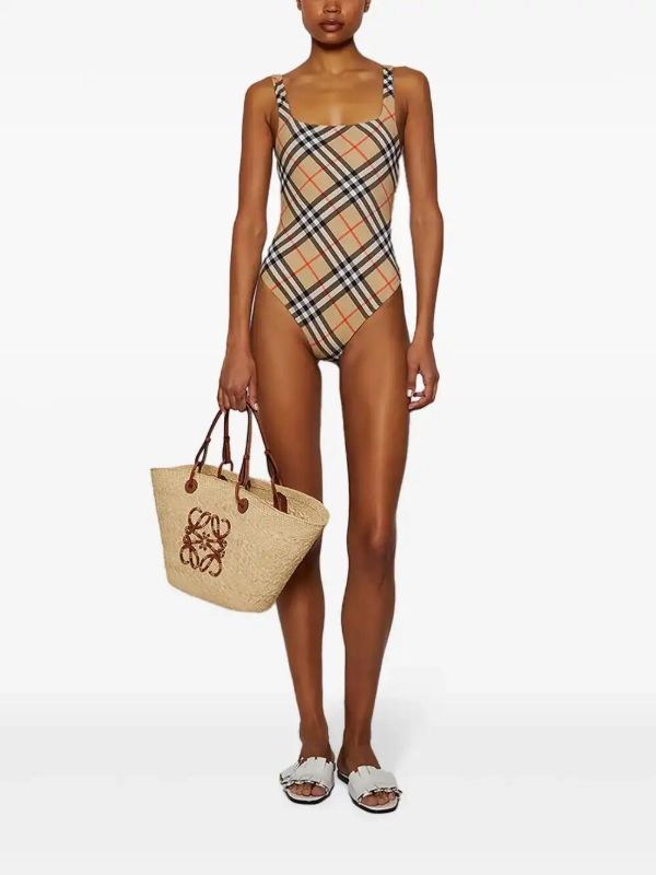 Burberry Checked Swimsuit | Browns One-Pieces