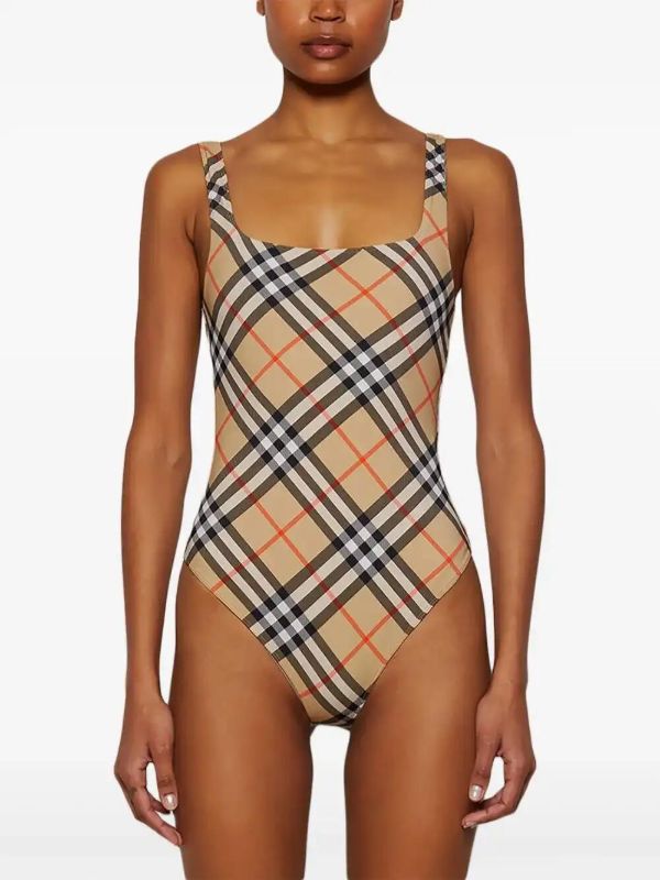 Burberry Checked Swimsuit | Browns One-Pieces
