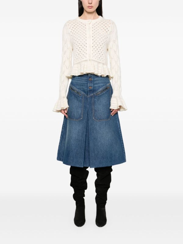 Chloé Denim Midi Skirt | Browns A-Line Skirts