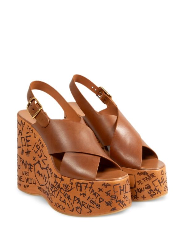 Chloé Wedge Leather Sandals | Browns Sandals