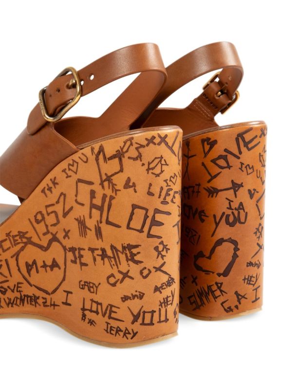 Chloé Wedge Leather Sandals | Browns Sandals