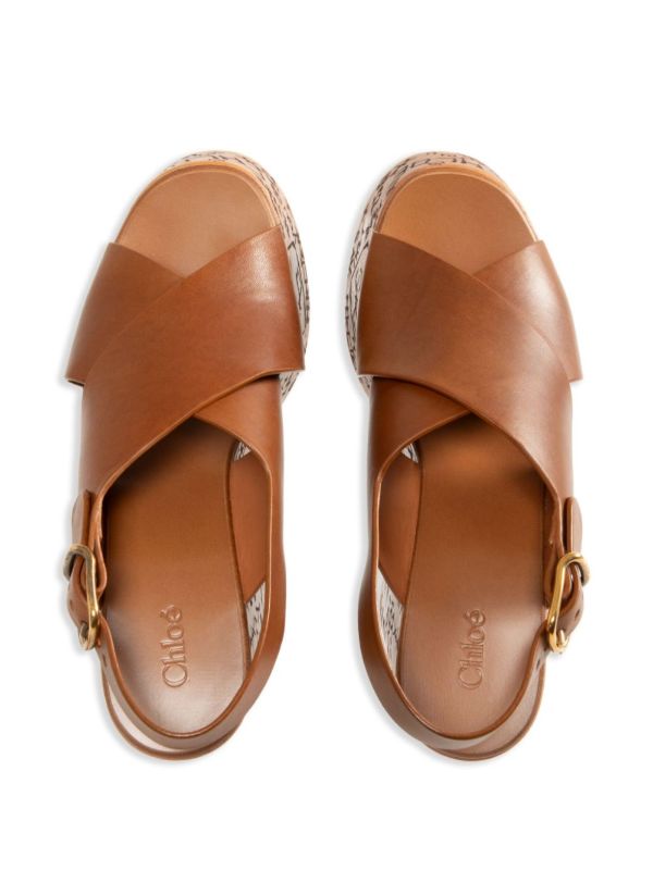 Chloé Wedge Leather Sandals | Browns Sandals