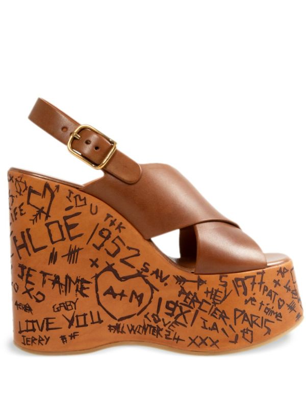 Chloé Wedge Leather Sandals | Browns Sandals