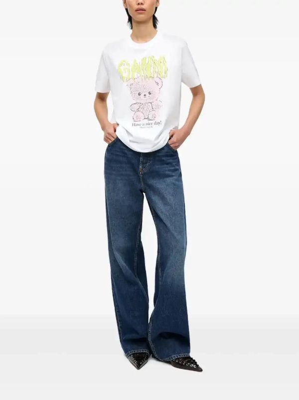 GANNI Printed T-shirt | Browns T-Shirts