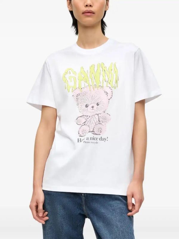 GANNI Printed T-shirt | Browns T-Shirts
